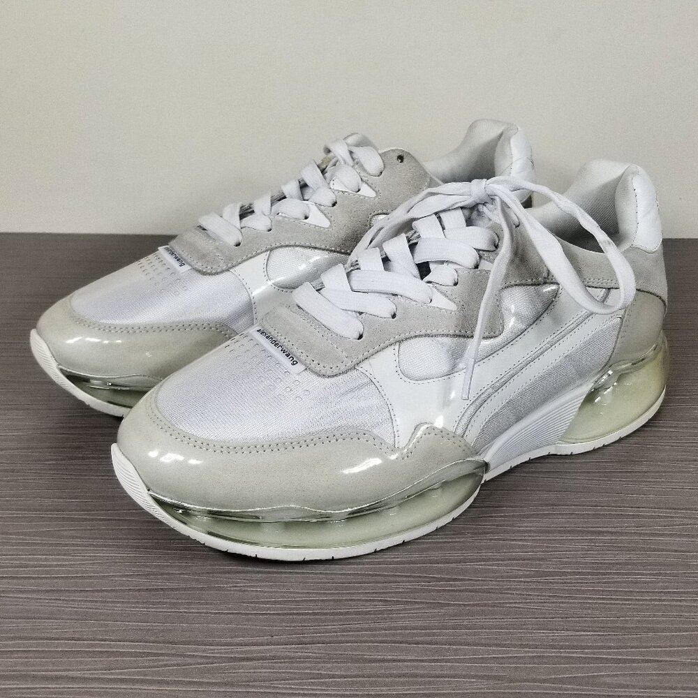 Alexander Wang Stadium Suede & PVC Sneakers, White, Womens Size 10 US / 40